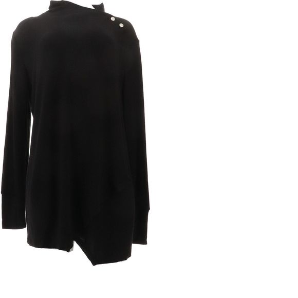 Knit Cocoon Cardigan in Interlock - Black